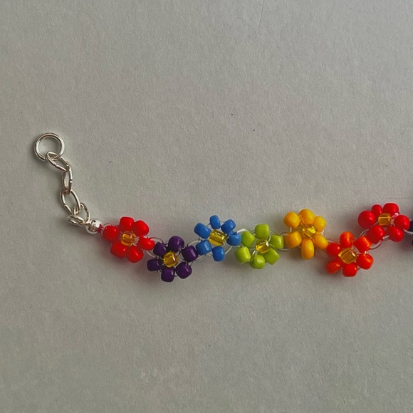 Rainbow Flower Charm Bracelet - Picture 2 of 5
